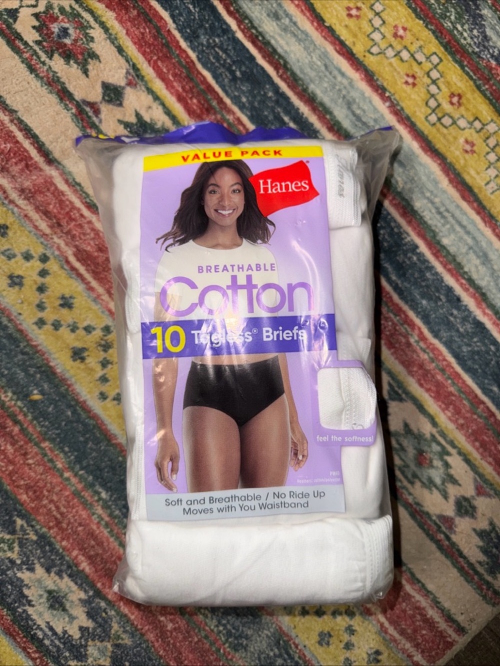 New Hanes Breathable Cotton Women's Tagless Breeze 10 Pack Size 10/3XL